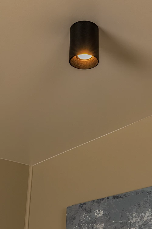 Lucide GERTI - Ceiling spotlight - Ø 8 cm - 1xGU10 - Interchangeable rings included - Black - Essential - atmosphere 1